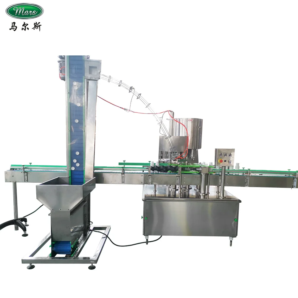Automatic Electric Glass Bottle Honey 4 6 Station Spindle Pilfer Proof Screw Thread In-line Capping Machine