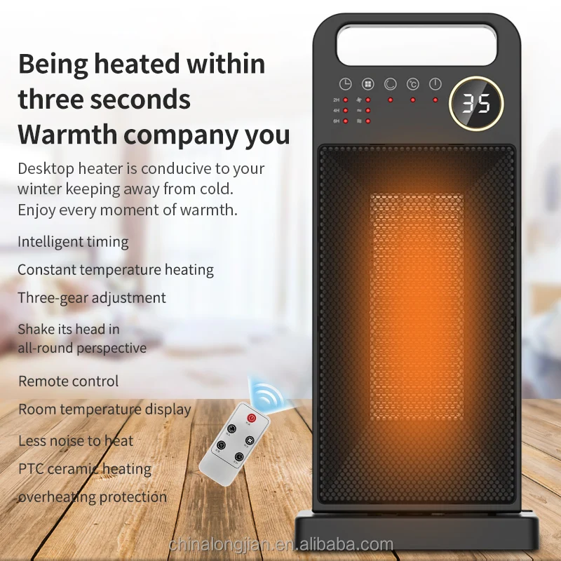Best Selling 2000W Timer Function Intelligent Thermostat PTC  Fan infared Heaters Stand Electric space home Heater