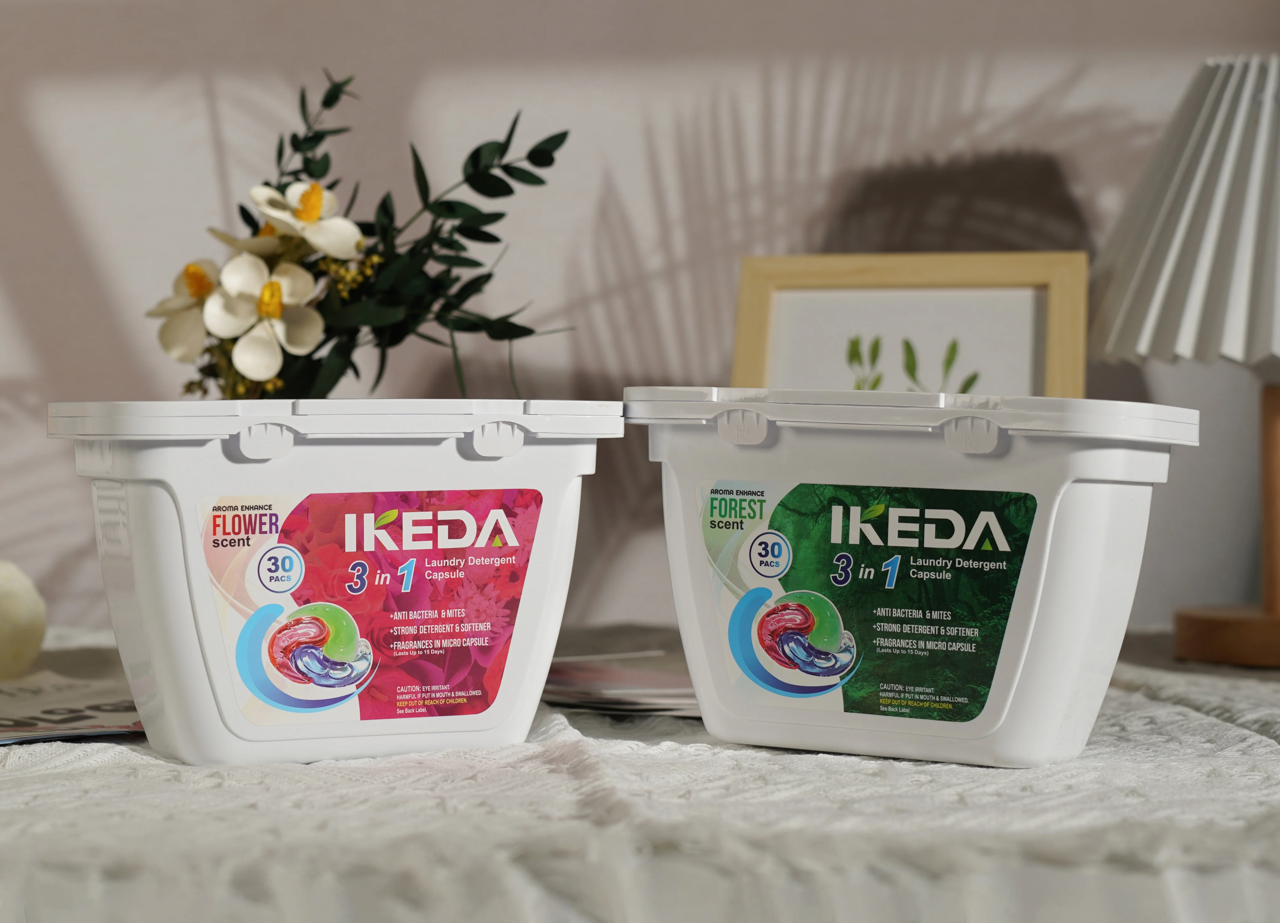 IKEDA 3 in1 laundry liquid capsule premium persil  3 chamber washing capsules detergent organic laundry pods