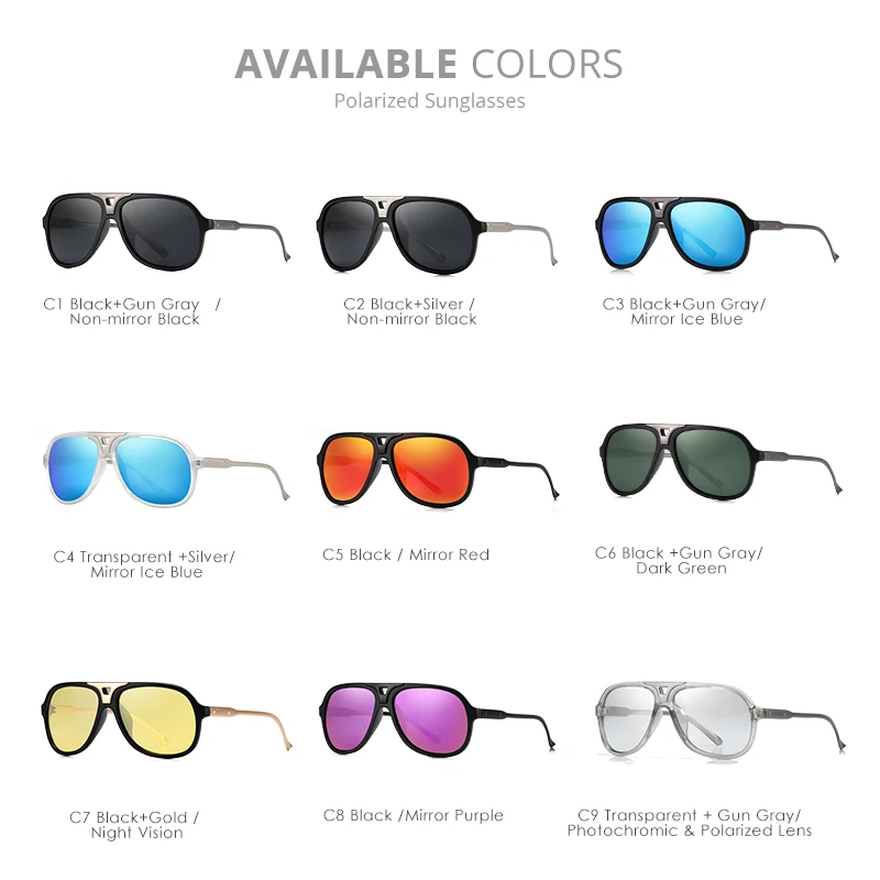KDEAM Custom Private Label Retro Classic Mens Pilot Sunglasses Polarized Metal Eyeglasses 2019