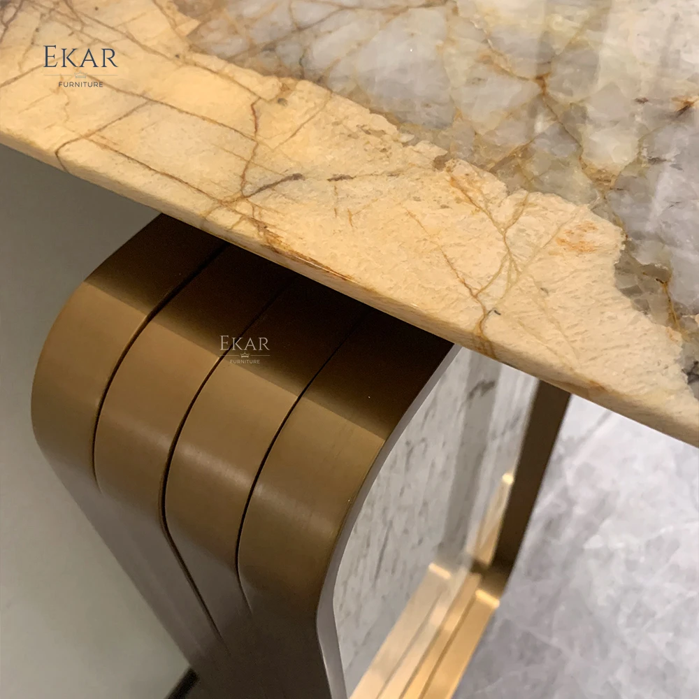 EKAR FURNITURE luxury design console table modern gold marble hallway console table