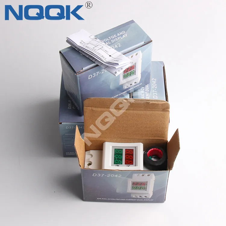 D37-2042 Din-rail AC напряжение и ток цифровой измеритель с CT
