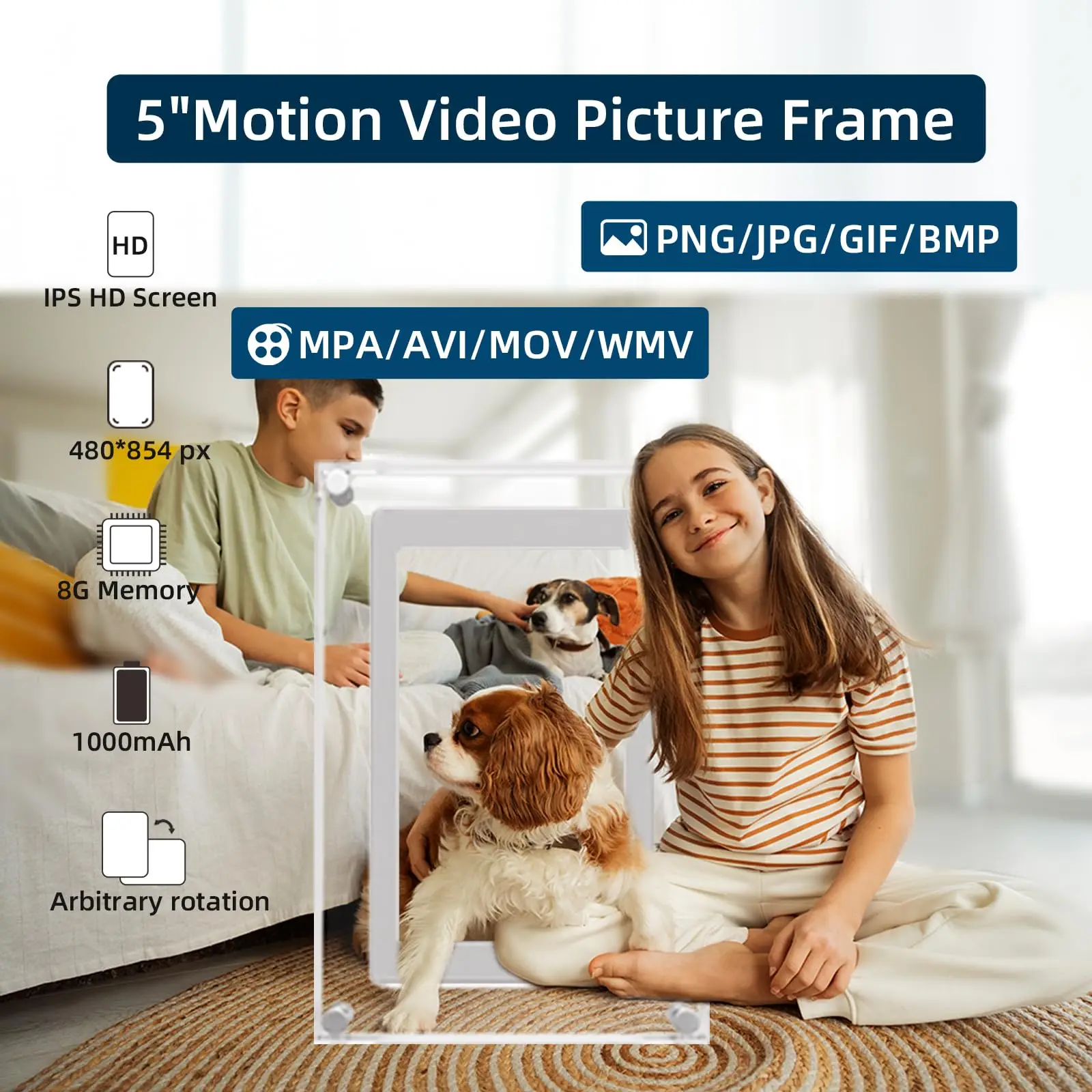 Factory Wholesale Customized WiFi Digital Video Photo Frame Home Decoration Picture Video Display  Acrylic Digital Photo Frame