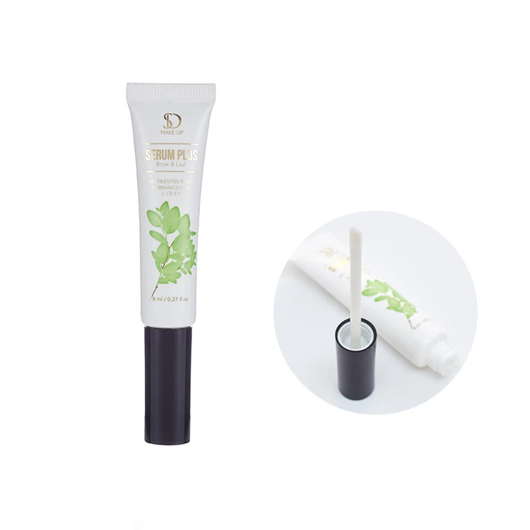 8ml Plastic PE Squeeze Tube with Flocking Wand Applicator for Lip gloss Packaging