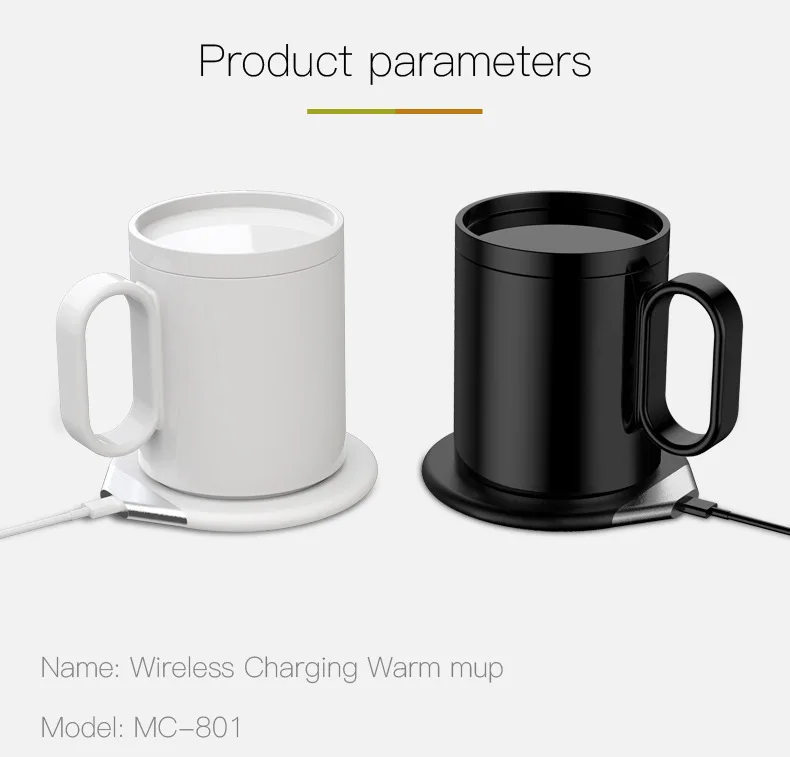Usb Cup with Heating Plate Phone Self Heating Coffee Thermos Auto And Holder Coffee Mug Warmer Wireless Charger