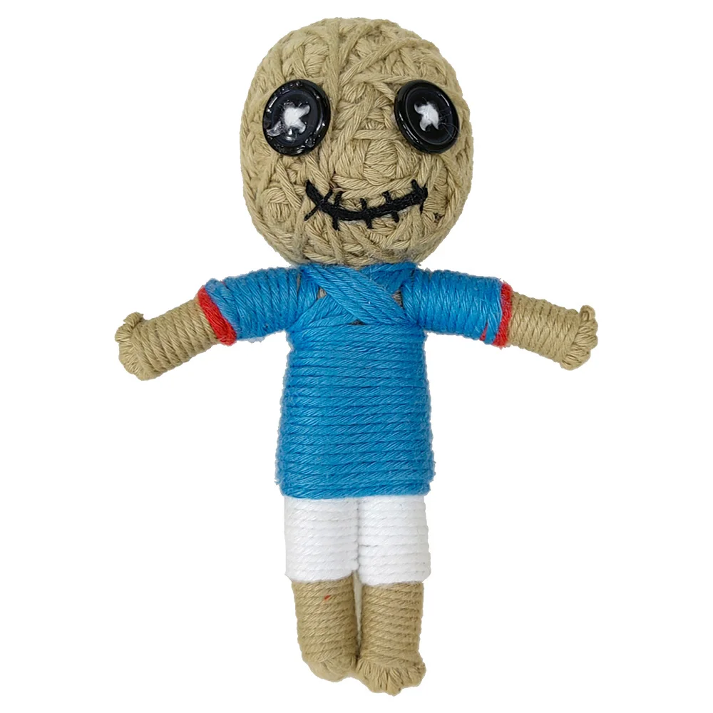 Дешевая мини-кукла voodoo игрушка брелок сделанная на заказ хлопчатобумажная нить voodoll кукла с логотипом