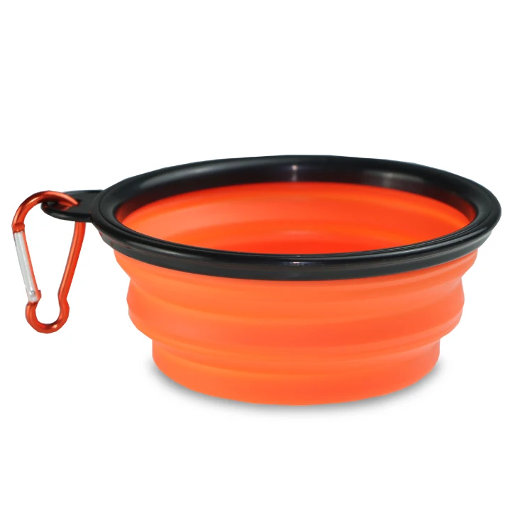 Colorful bowl collapsible dog cat bowl Camping/Hiking/Walking Bowl with Carabiner Clip