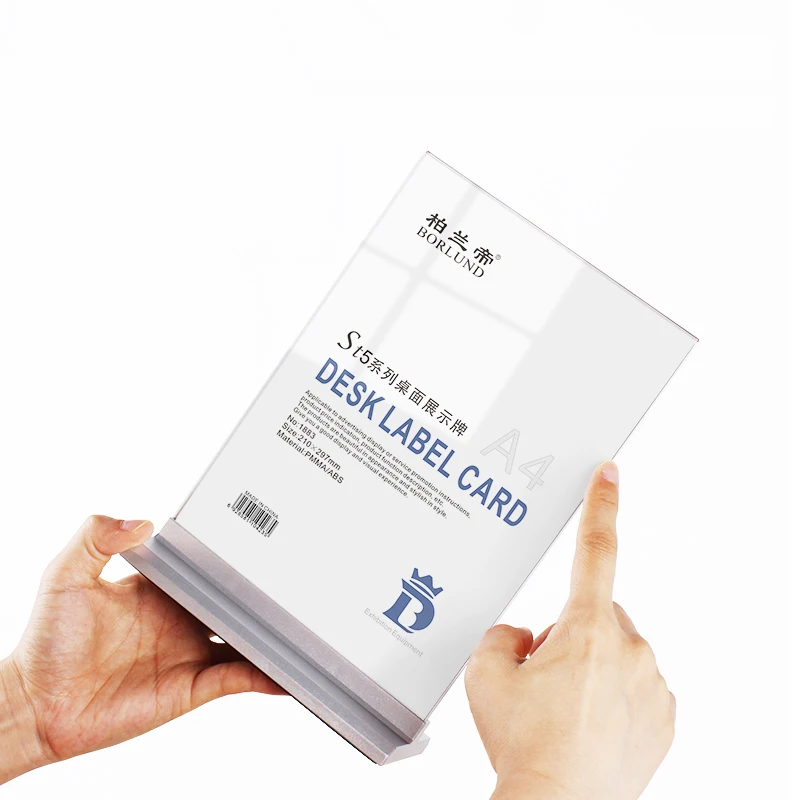 Borlund Clear Display Stand Holder 210x297mm A4 Holders  Customized Acrylic Countertop Table Sign