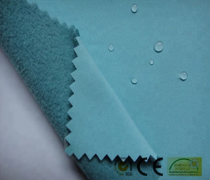 Best selling waterproof softshell 3 layer breathable laminated fleece fabric for outdoor jacket