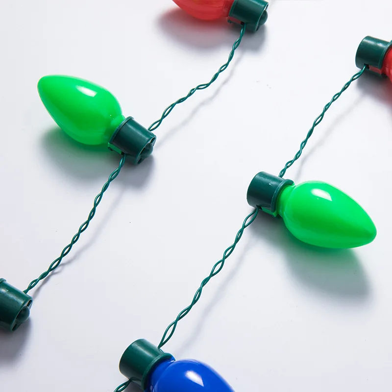 LED Light Up Christmas Bulb Necklace Party Favors