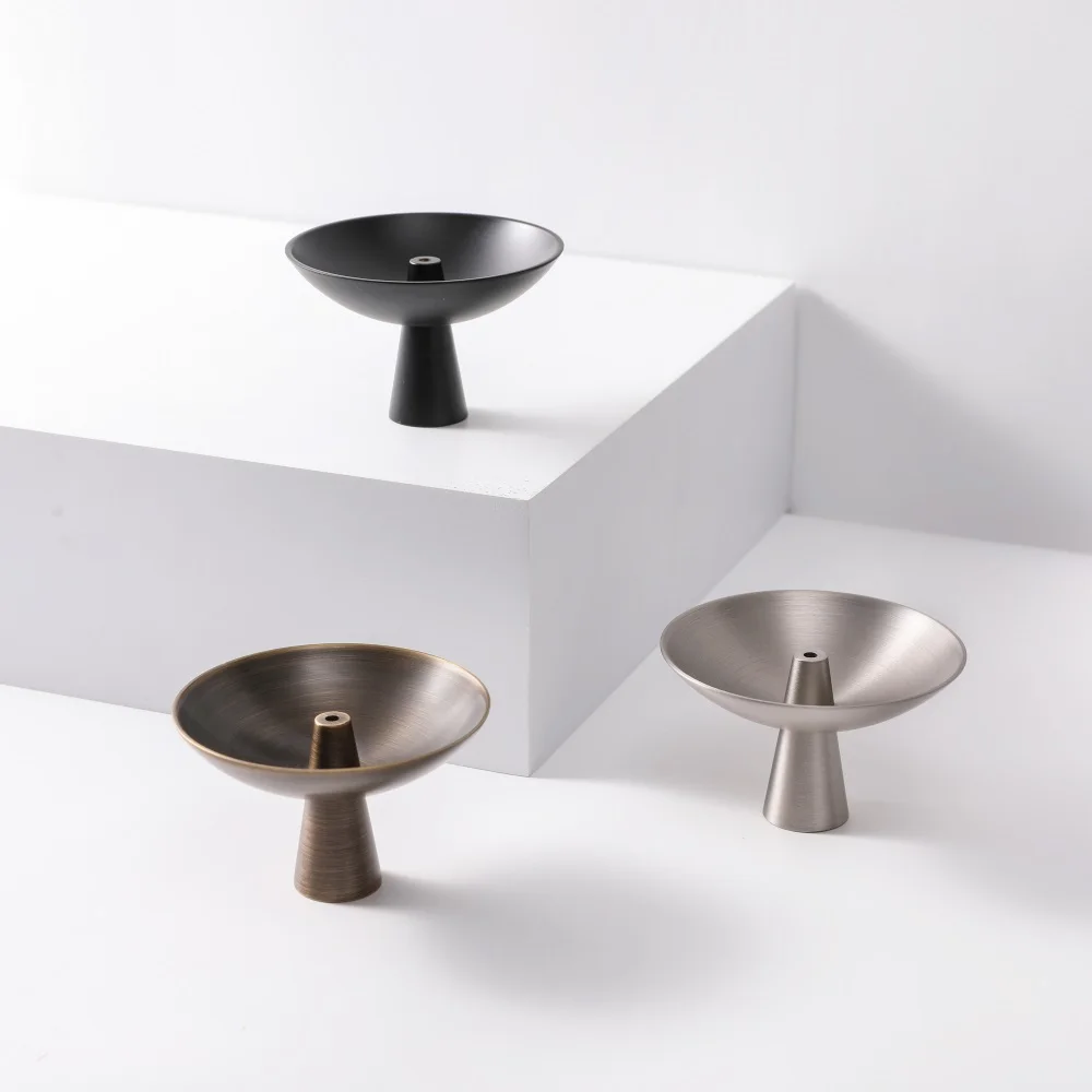 MAXERY Antique Bronze Brass Incense Holder handmade polished Gold Black brass incense holder stand