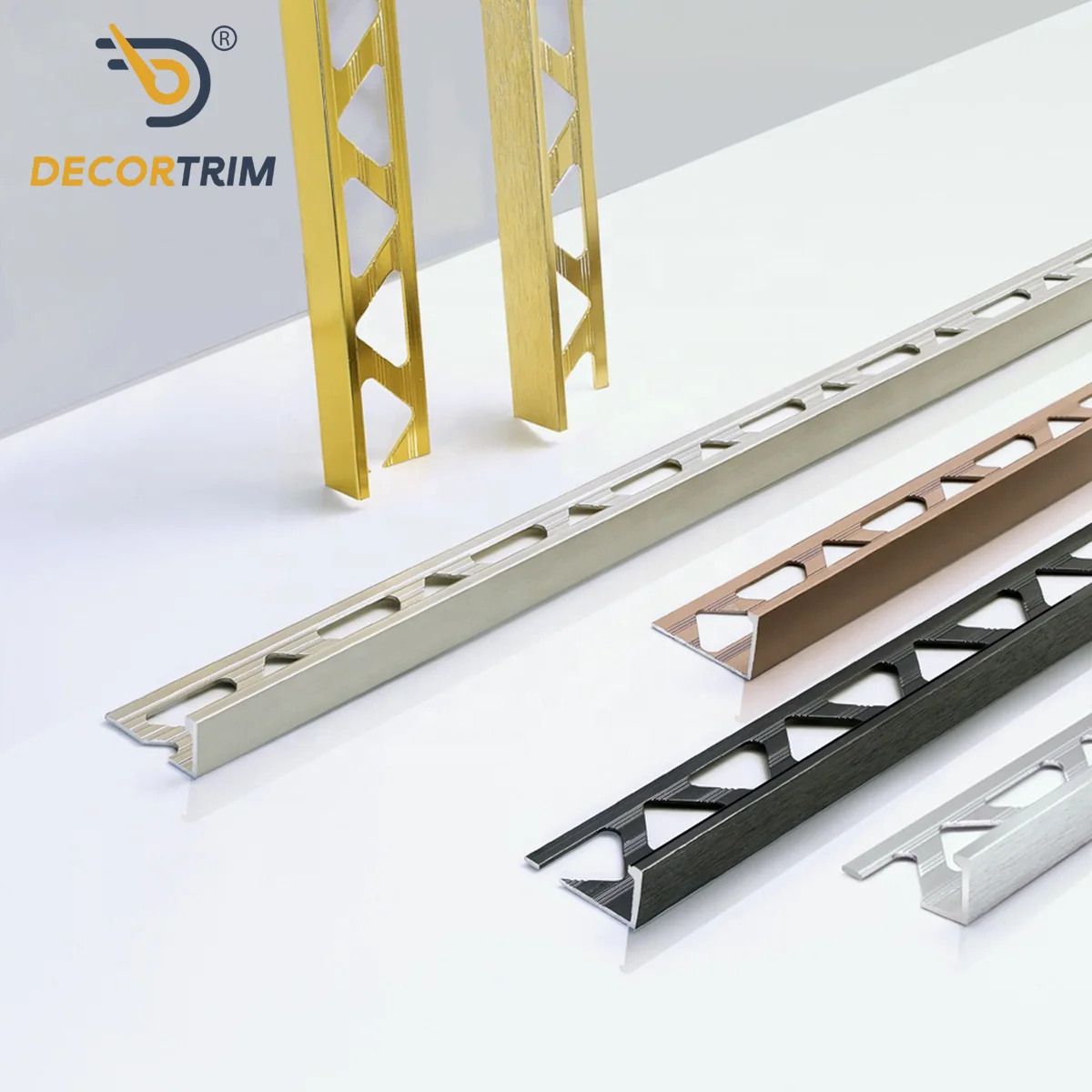 Prolink Metal Custom Tile Trim Factory Wall Floor Decorative Strip Aluminum/Stainless steel Tile Edge Trim Corner Strip Profile