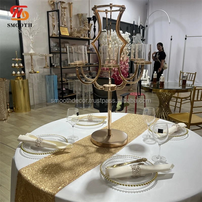 SMOOTH Wedding Props Luxury Led Iron Crystal Chandelier Wedding Decoration Lamp Chandelier Pendant Lights For Weddings