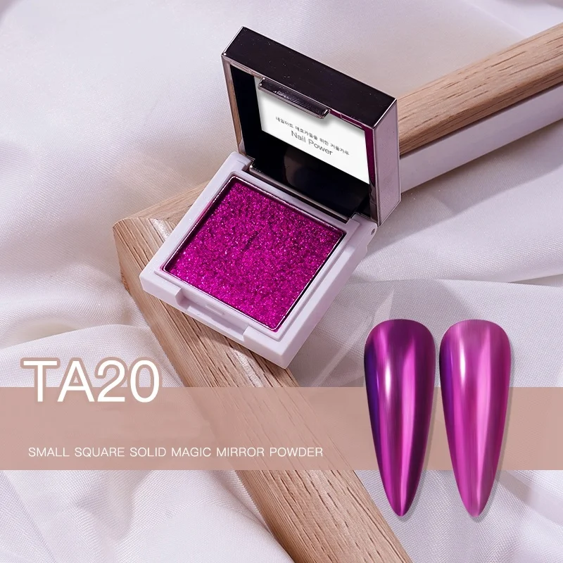 FEISHI Fashion Trend Customize Square Mica Nail Glitter Powder Nail Gel Solid Magic Mirror Chrome Powder For Nail Salon