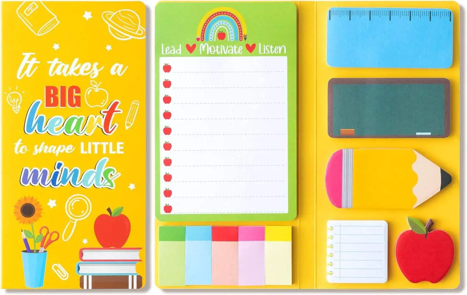 Cartoon Study Themed Sticky Note Holder Cute Memo Book Pad Kawaii Office Supplies School Stationary Accessories Custom Wholesale