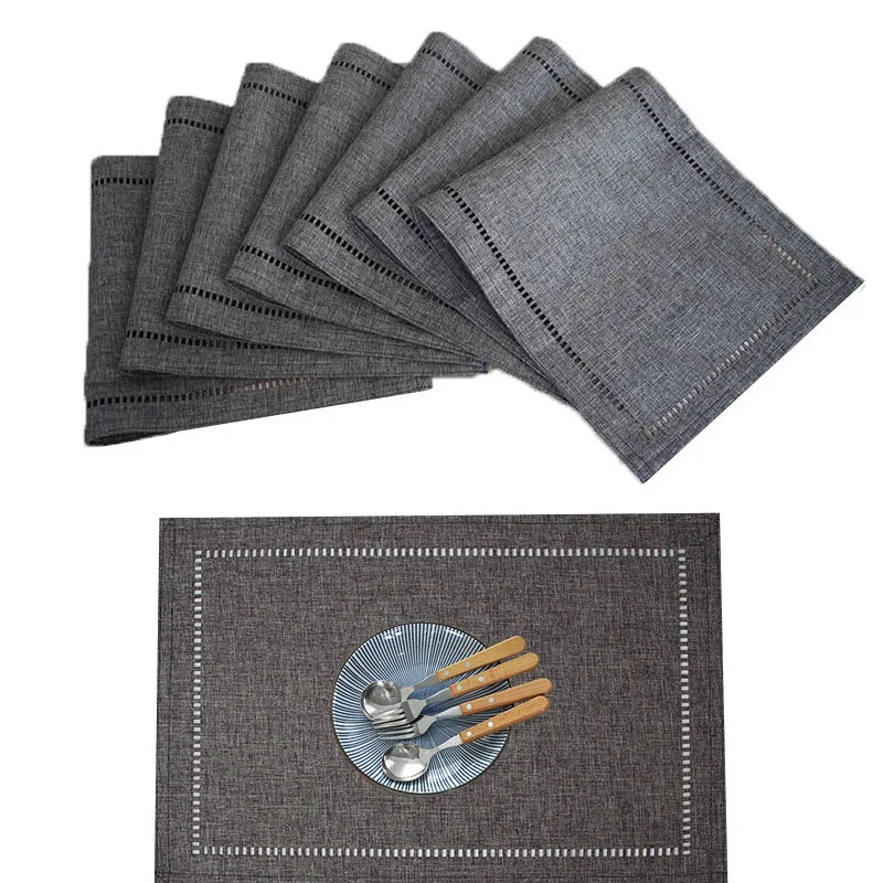 DUOLAI Square Factory Hotsale Custom Design Linen Placemat Custom Linen Fabric Customize Table Mat For Dining Table Mats Pads
