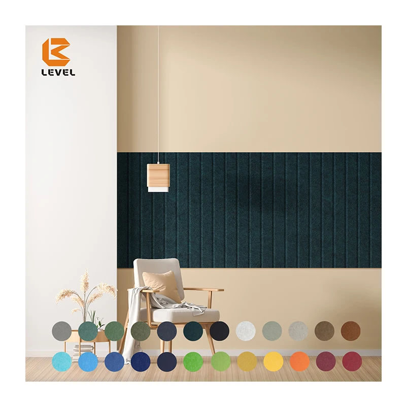 Leveltech 600mm*600mm*9mm/12mm Polyester Acoustic Panel Recyclab Material PET Decorative Wall Panel