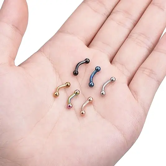 Wholesale Short Bar Tiny hand with Gem ball Stainless Steel Belly Button Rings Navel Rings for Women Body Piercing Jewelry