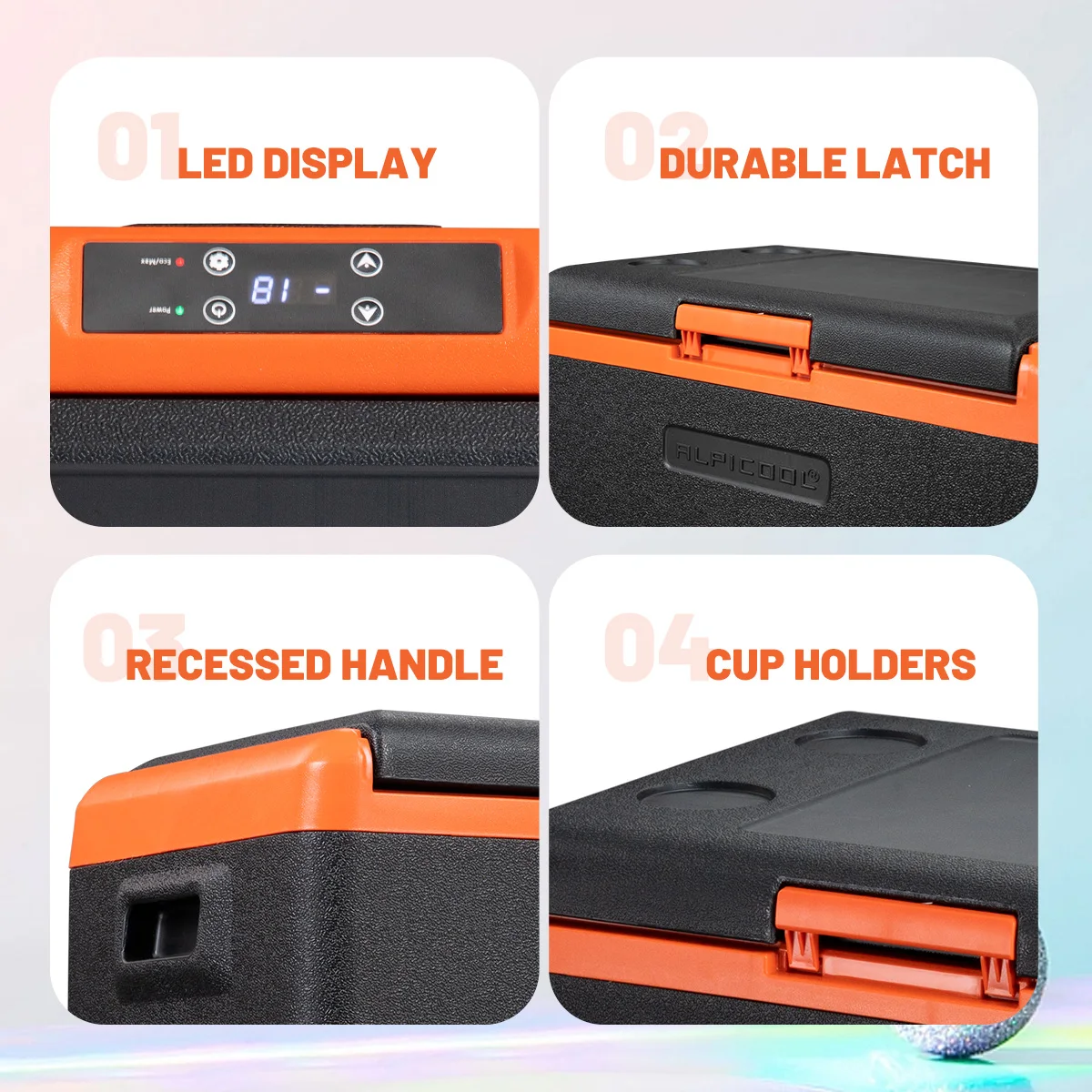 Alpicool CL40 Camping Freezer 12V Dual Use Cooler Box Electric Outdoor Fridge Portable Car Refrigerator for Trip Van Boat