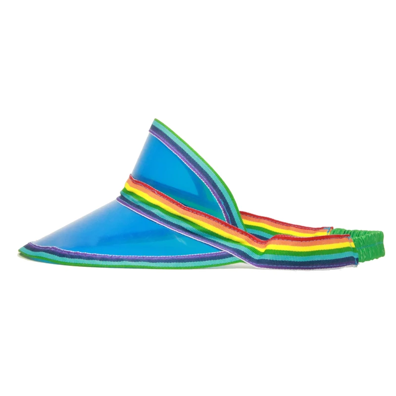 Fashion Portable Plastic UV Protection High Crown PVC Sun Visor Cap