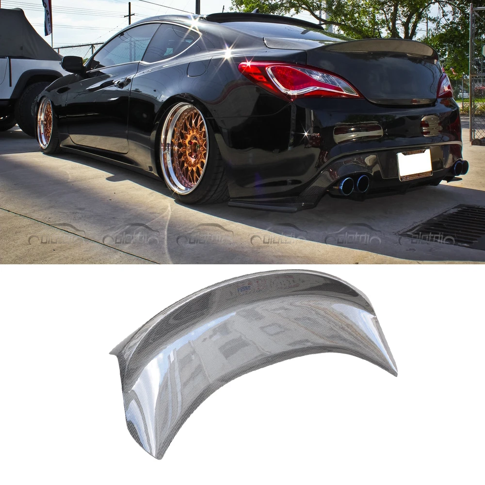 HC Style Carbon Fiber Rear Trunk Spoiler Ducktail For Hyundai Genesis Coupe Boot 2009-2011