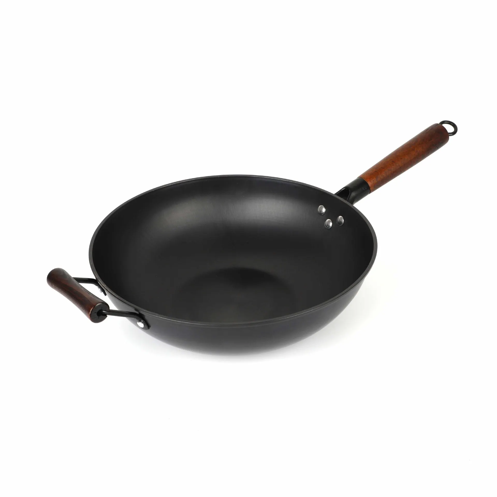 Wideny Home Kitchen 24cm Non Stick Metal Cast Iron Egg Frying Pan with Induction Bottom Black