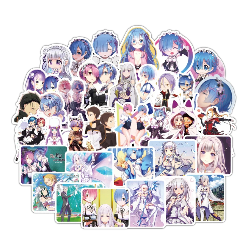 50 Pcs/bag Japanese Cartoon Anime Stickers Girls Cute Styles Sticker for Laptop Guitar Car Skateboard Luggage Motorbike Decal