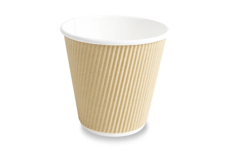 Cheap Custom Logo Printed Ripple Wall Disposable Healthy Paper Coffee Cup With Lids