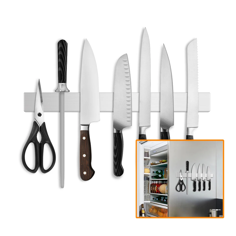 Fridge magnet holder 17 Inch Stainless Steel Magnetic Knife Holder  for fridge