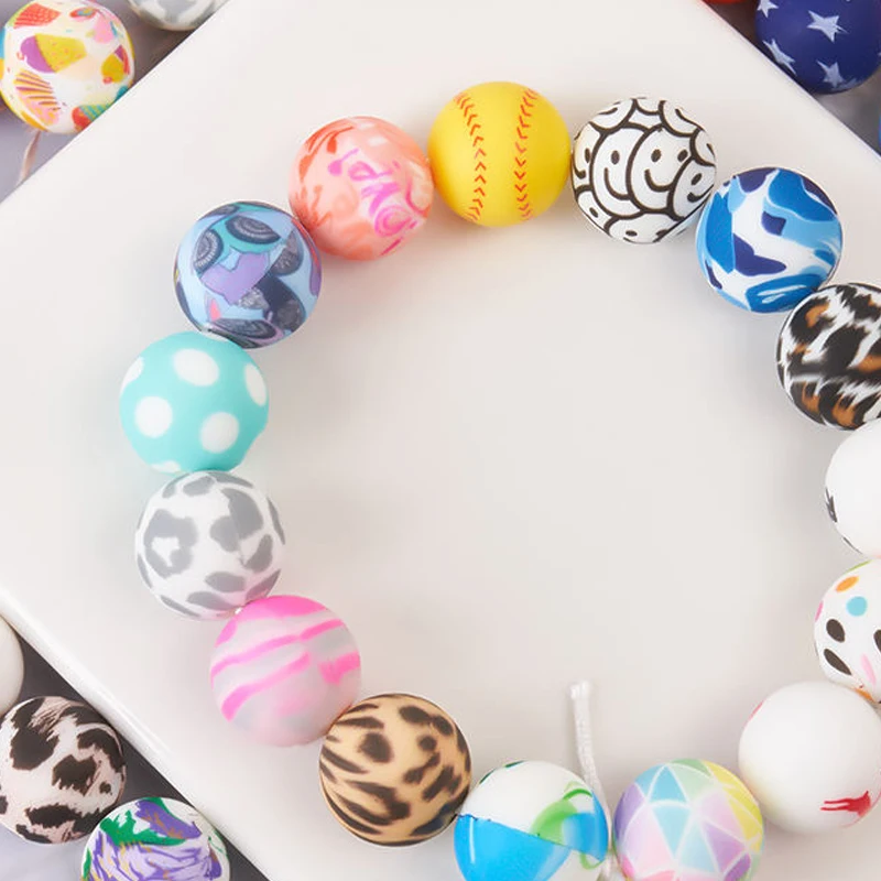 Hot Selling Silicone Beads Portable Travel-Friendly Silicon Teething Beads For Keychain