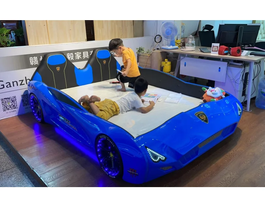 ABS Plastic Car Bed With LED Lights And Music Kids Bedroom Furniture Sets For Kids