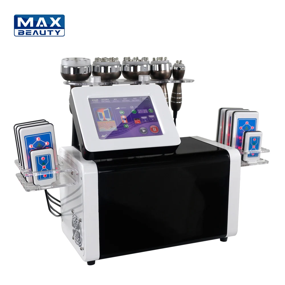  Лучший аппарат для коррекции фигуры Lipo RF вакуумный кавитационный лазер уменьшения жира 40K ультразвуковой радиочастотный похудения