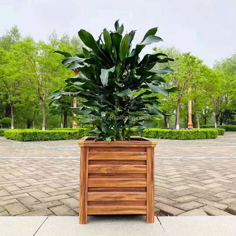 Outdoor aluminum standing decorative metal flower pots and planters box