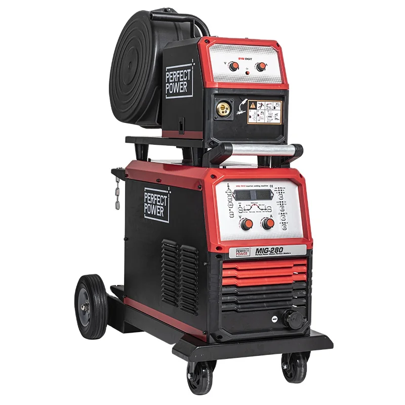 Factory MIG 280 220V gas aluminium mig welding machine gasless pulse welder
