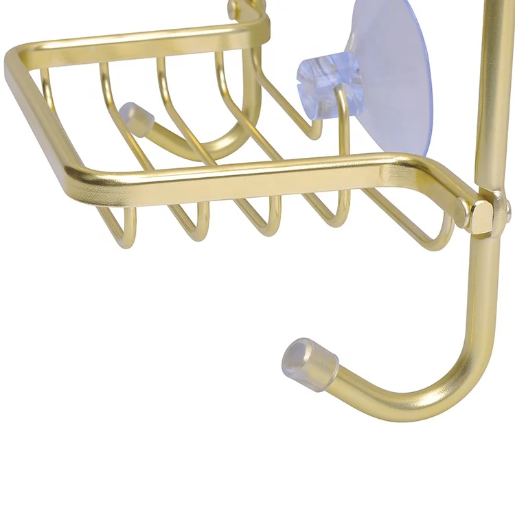 Aluminum Bathroom Toilet Kitchen Corner Wall-mounted Hanging Basket Shelf Shelf Basket Bathroom Gold Anodized