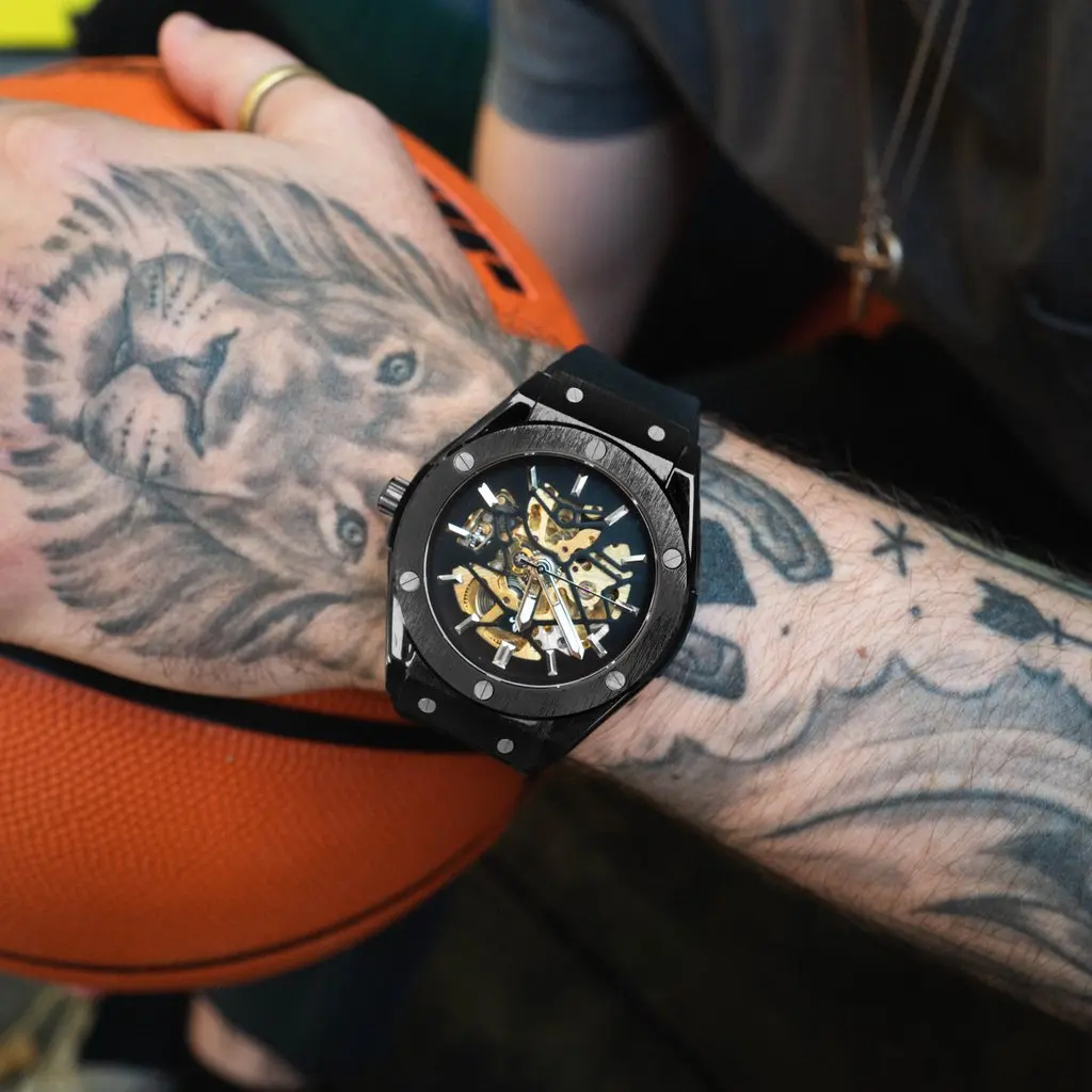 Новая модель дизайнерские механические часы-скелетоны без бренда турбийон роскошные мужские наручные