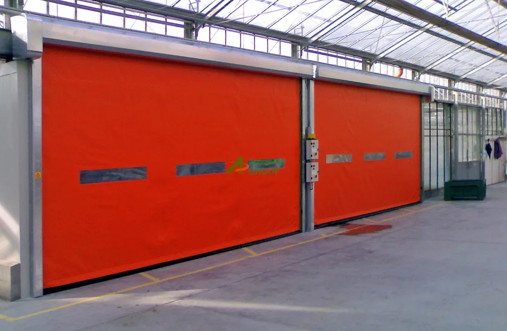 Windproof Self-repairable High Speed Door PVC Rolling Electric Zipper High Speed Doors with Clear Plastic Windows