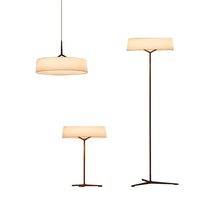 Designer Simple Living Room Floor Lamp Modern White Metal Fabric Vertical Desk Lamp Hotel Bedroom Sofa Side Atmosphere Lighting