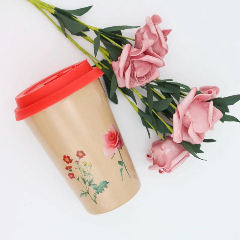 stainless steel insulated coffee mug with thick handle vacuum tumbler cup  with durable lid