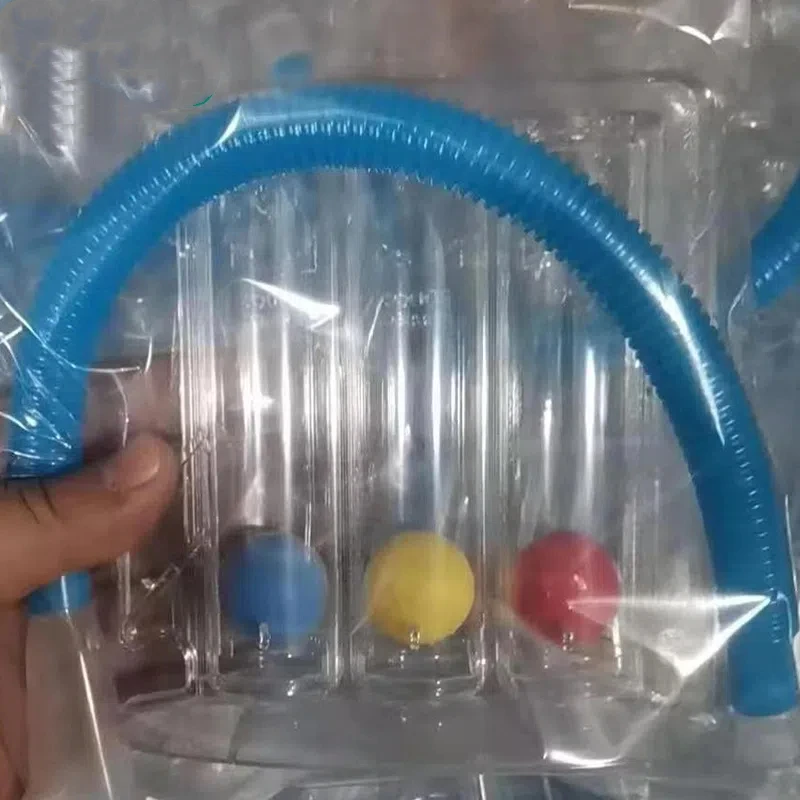 Medical Breathing Trainer with 3 Balls Breath Exerciser Lung Respiratory Training Device for Incentive Spirometers