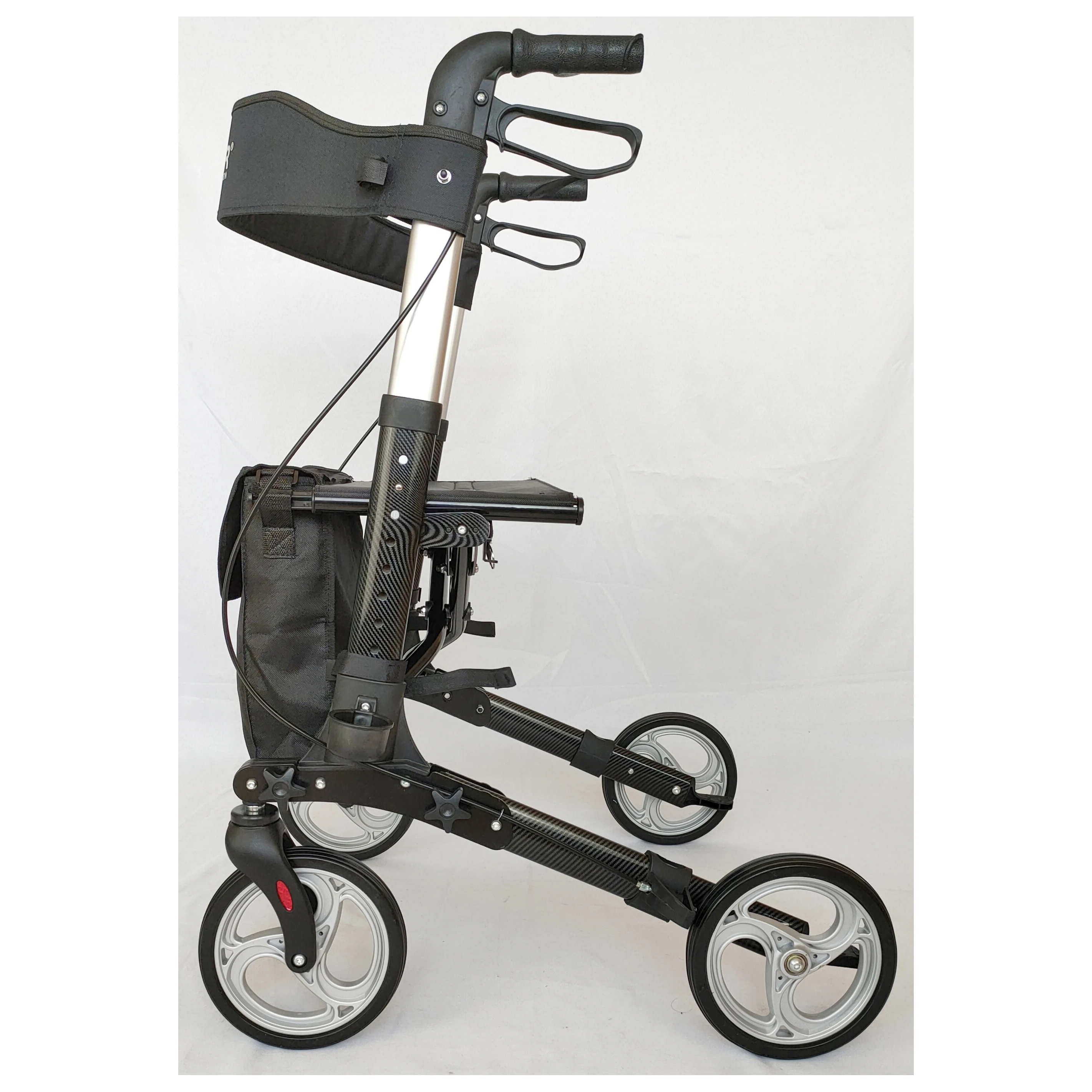 Medical titanium walker rollator carbon fiber shopping cart  with seat for Elderly