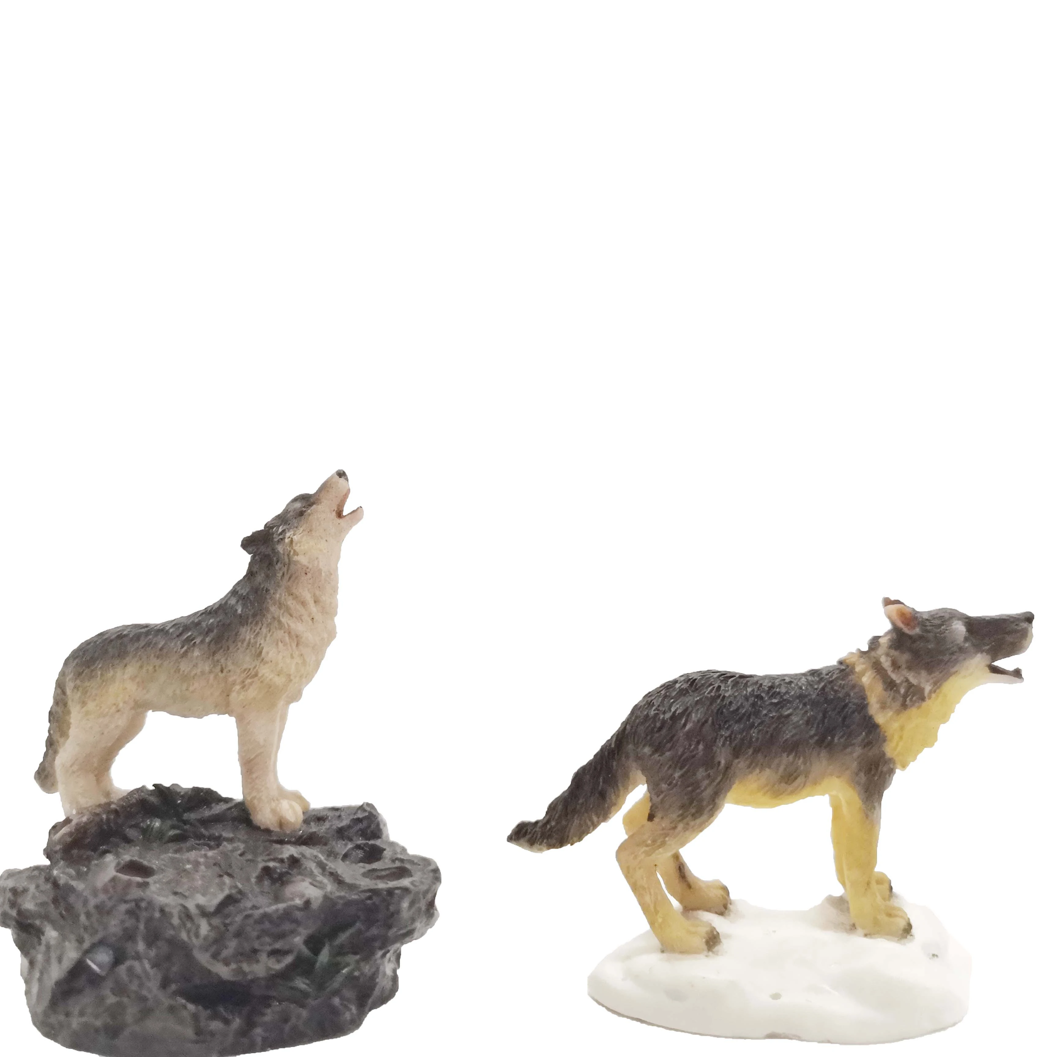 
Custom table personalized decoration animal wolf statue unique gift resin crafts decoration 