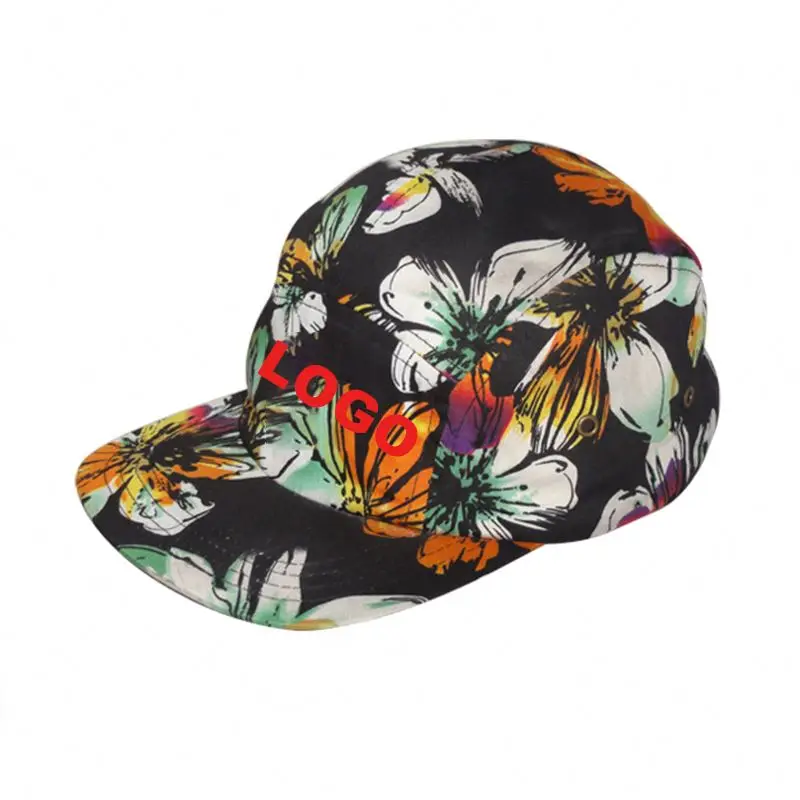 Leather patch logo 5 panel baseball cap custom back strap 5panel and hat