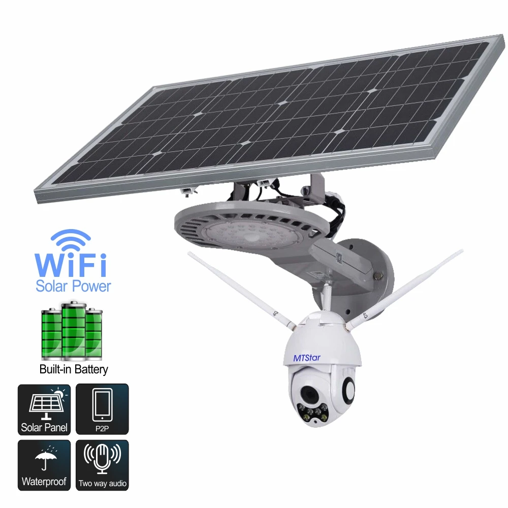 3mp outdoor solar street light solar camera no need to charge solar charging lasts 3-4 days Camera Solar Street Light