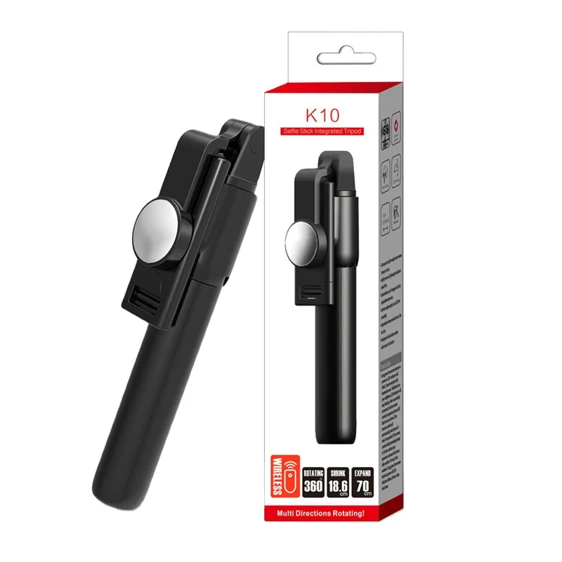 Best-selling Factory Supply compact and easy to carry Multi-angle rotating K10 photography selfie stick tripod