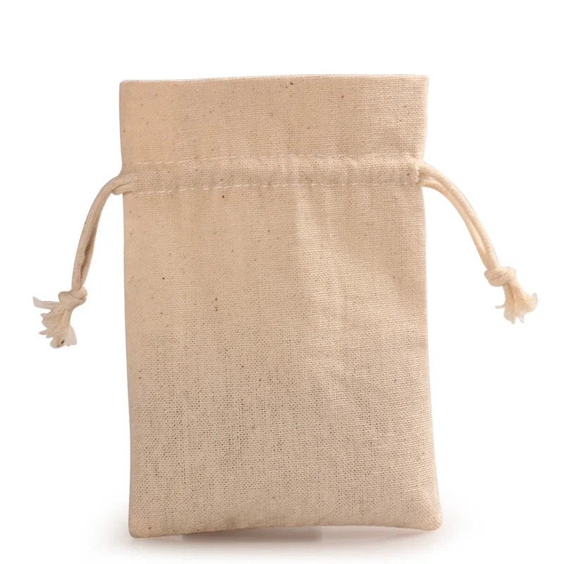 Factory Custom Cotton Fabric Bag Pouch Bag With Drawstring