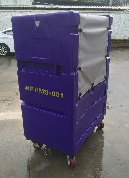 1070L Hotel Hospital Commercial Plastic Laundry Linen Cart Cage Trolley With Wheels