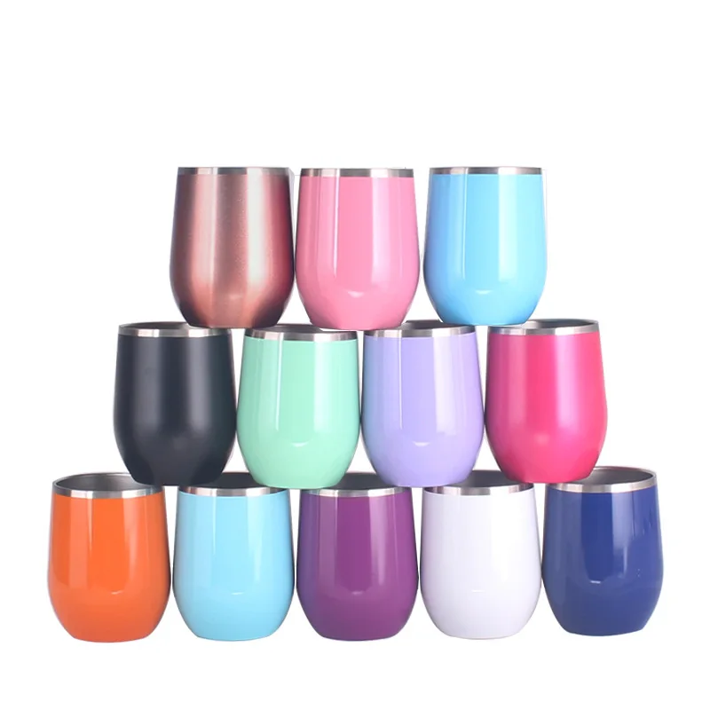 Feiyou amazon горячая Распродажа продукта на заказ 12 oz яйцо вино Двойная Стенка нержавеющая сталь кружка вакуумная пивная чашка с крышкой