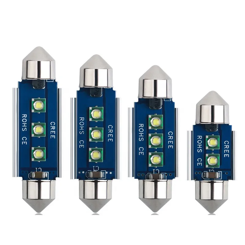 Супер яркая светодиодная лампа C5W Автомобильная купольная лампа Canbus без ошибок Автомобильная внутренняя лампа для чтения Festoon Cr ee 3SMD C5W C10W