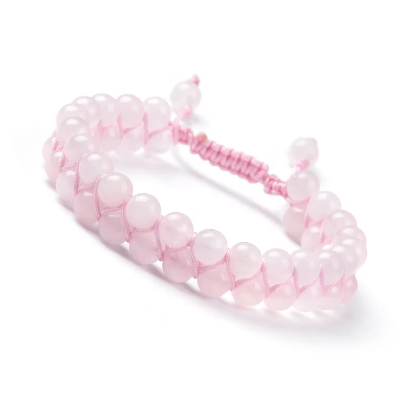 Cliobeads Carnelian Green Aventurine Amethyst Adjustable Gemstone Bracelet 6mm Double Layer Braided Stone Beaded Bracelet